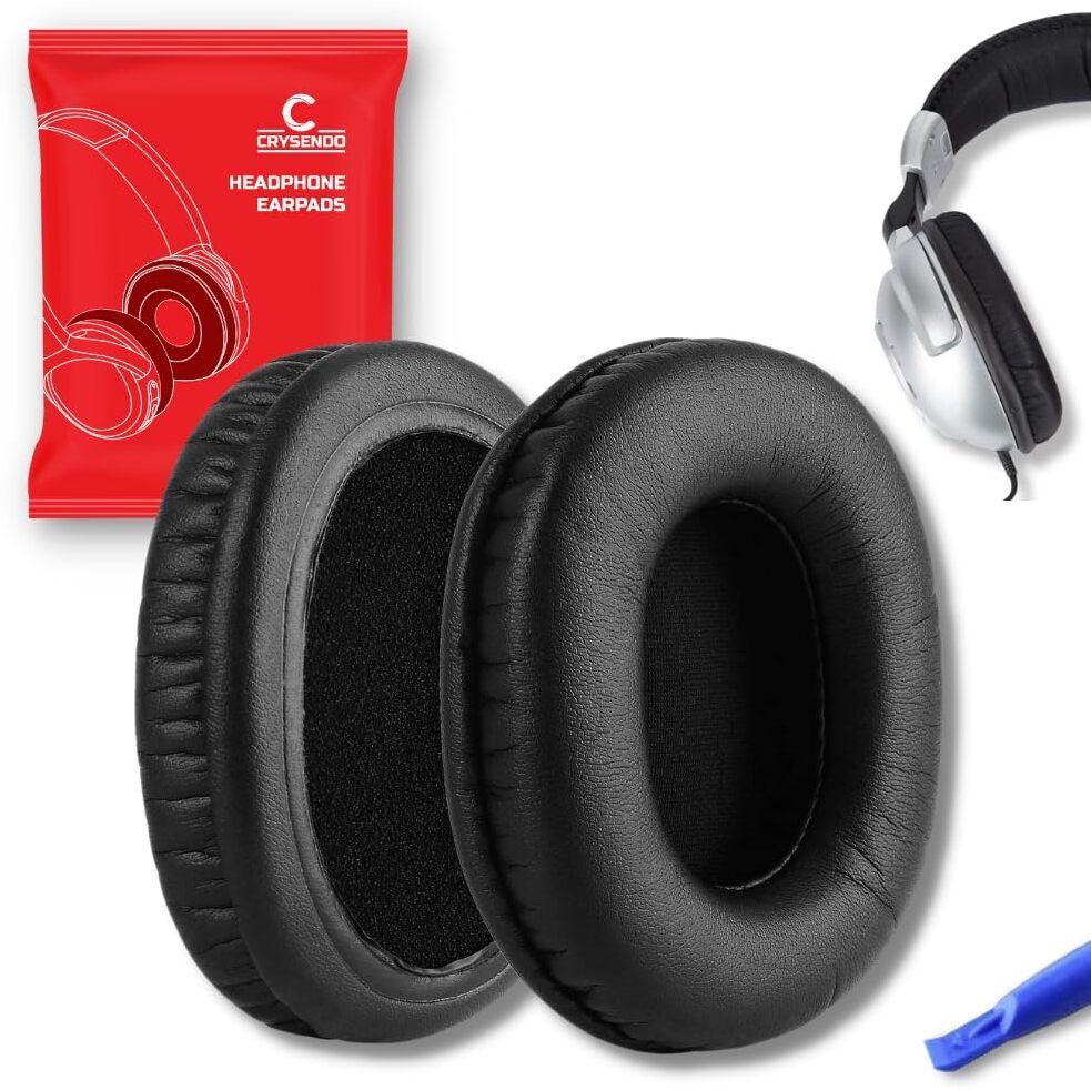 Crysendo Compatible with Sennheiser HD 280 pro Headphones Cushion | Replacement Headset Ear Cushion Pads 10cm / 100mm X 8cm / 80mm (Black) Over The Ear Headphone Cushion