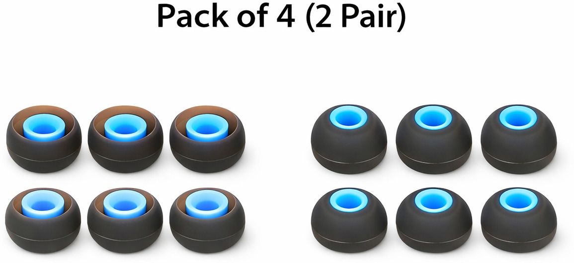 Auronix Soft Silicone Earphone Cushions for In-Ear Headphones – 4 Pcs ( 2 Pairs) In The Ear Headphone Cushion