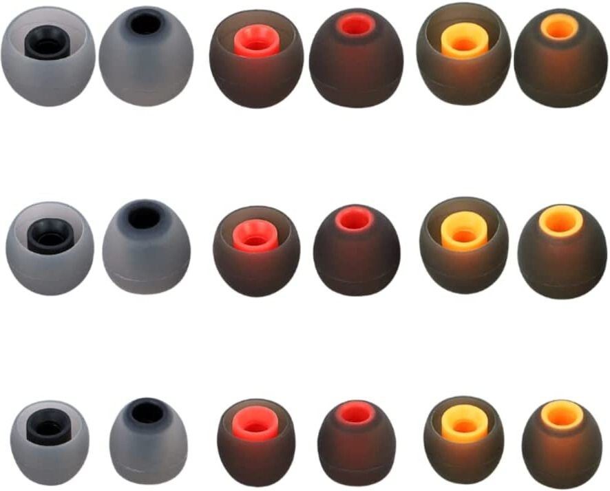 KAELAN 18 Pcs 9 Pair Blue Yellow Black Earbuds Silicone Replacement Ear Tips In a Ear In The Ear Headphone Cushion-image-20