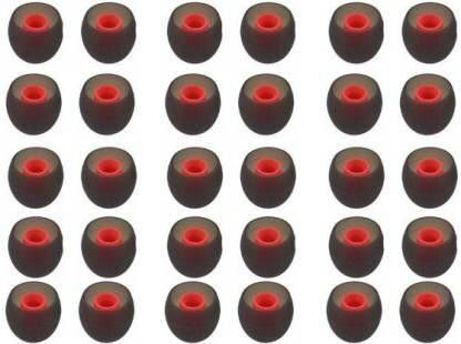 BUMTECH Premium Quality Silicon and Light weight Ear Tips For All Men & Women ( Pack Of 15 Pair) ( 30 Pcs) Silicone replacement In The Ear Headphone Cushion (Pack of 30, Red, Grey) In The Ear Headphone Cushion