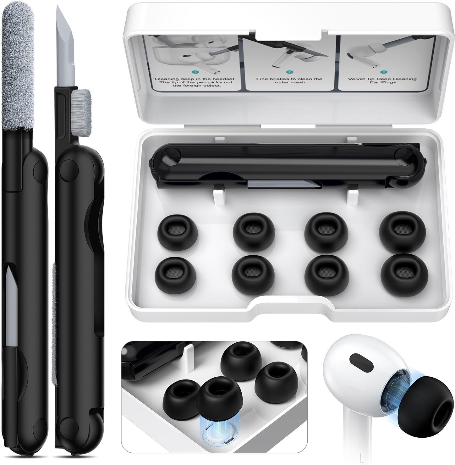 gustave Silicone Ear Tips For AirPods Pro In The Ear Headphone Cushion