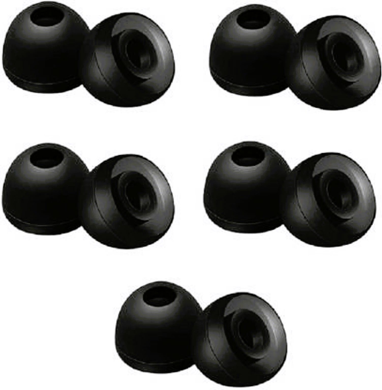 The GiG Store Set of 5 Silicone Earbuds Ear Tips for In-Ear Earphones & Earbuds (Black) In The Ear Headphone Cushion-image-46