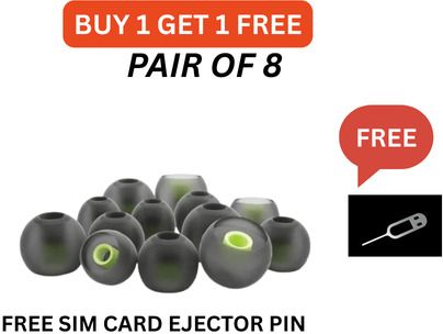 Anylife pair of 8 Earbuds rubber and free sim card ejector pin In The Ear Headphone Cushion-image-44