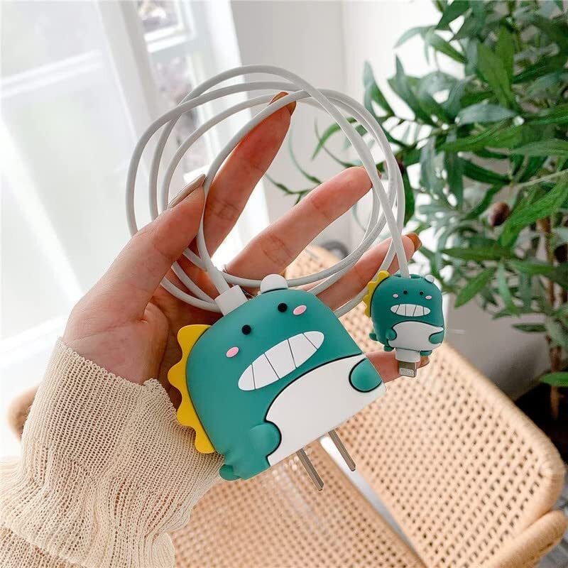 YouAndMeHub Charger Cover for Samsung Galaxy 25W Charger, 3D Cartoon Shark Design, Spiral Cable Protector-image-35