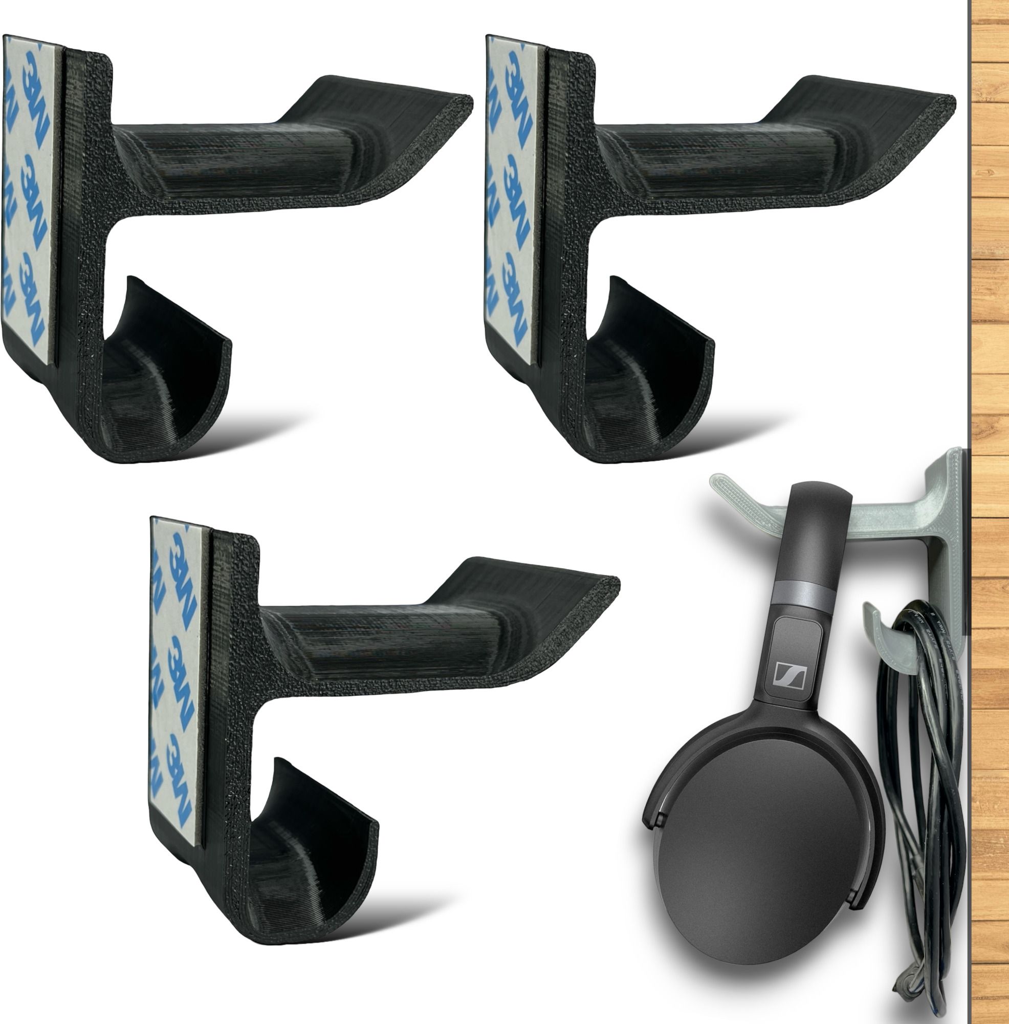 SRS Table & Wall Mount Stick-ON Adhesive Headphone Stand