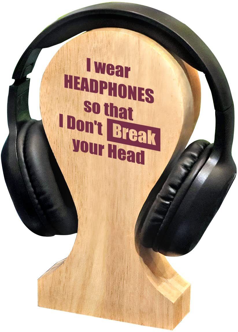 graphicalmela Wooden Headphone Stand for Desk, PUBg Game Over Design/Headphone Headphone Stand-image-8