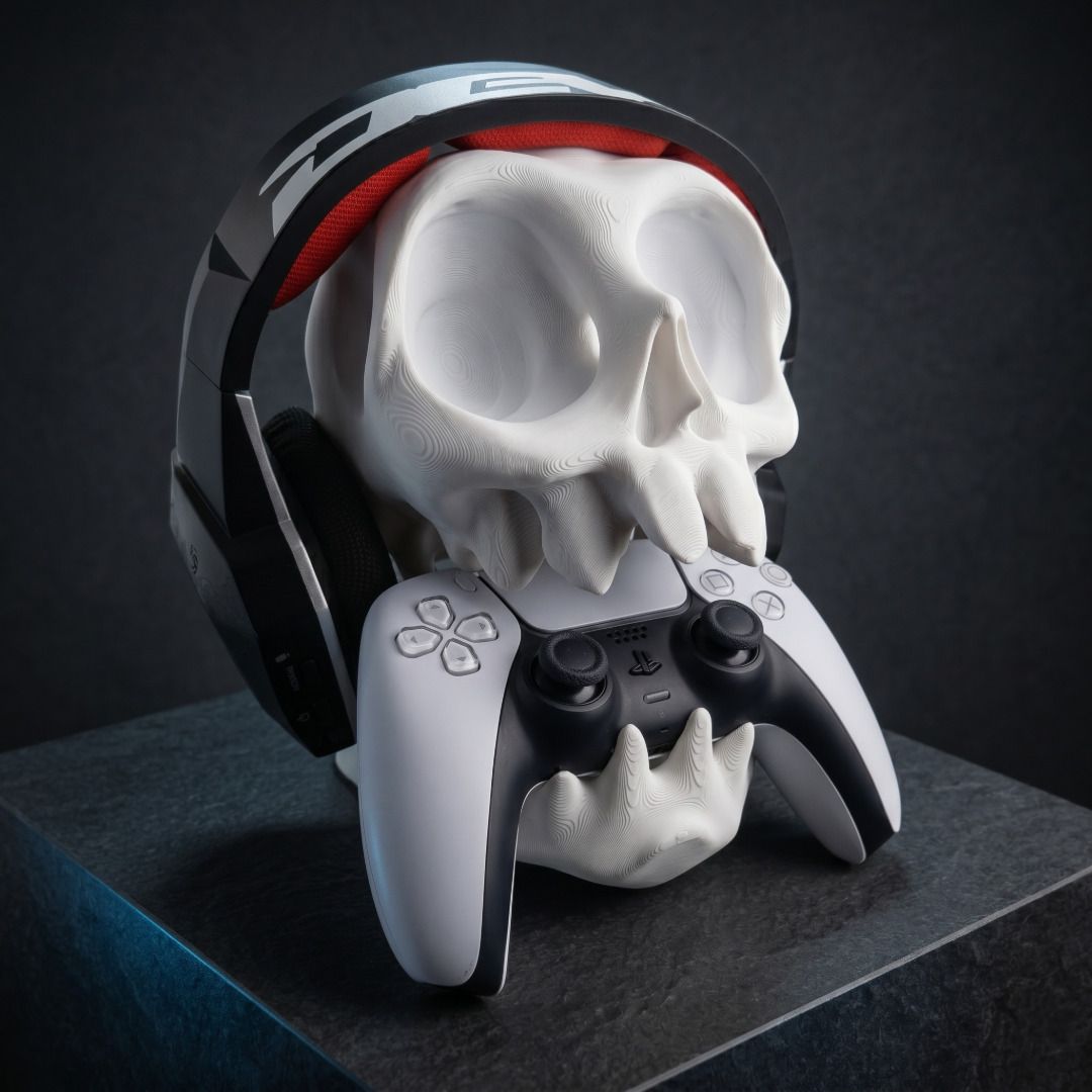 VITISHA Skull PS5 & Xbox Universal Controller Stand & Headphone Stand-image-1