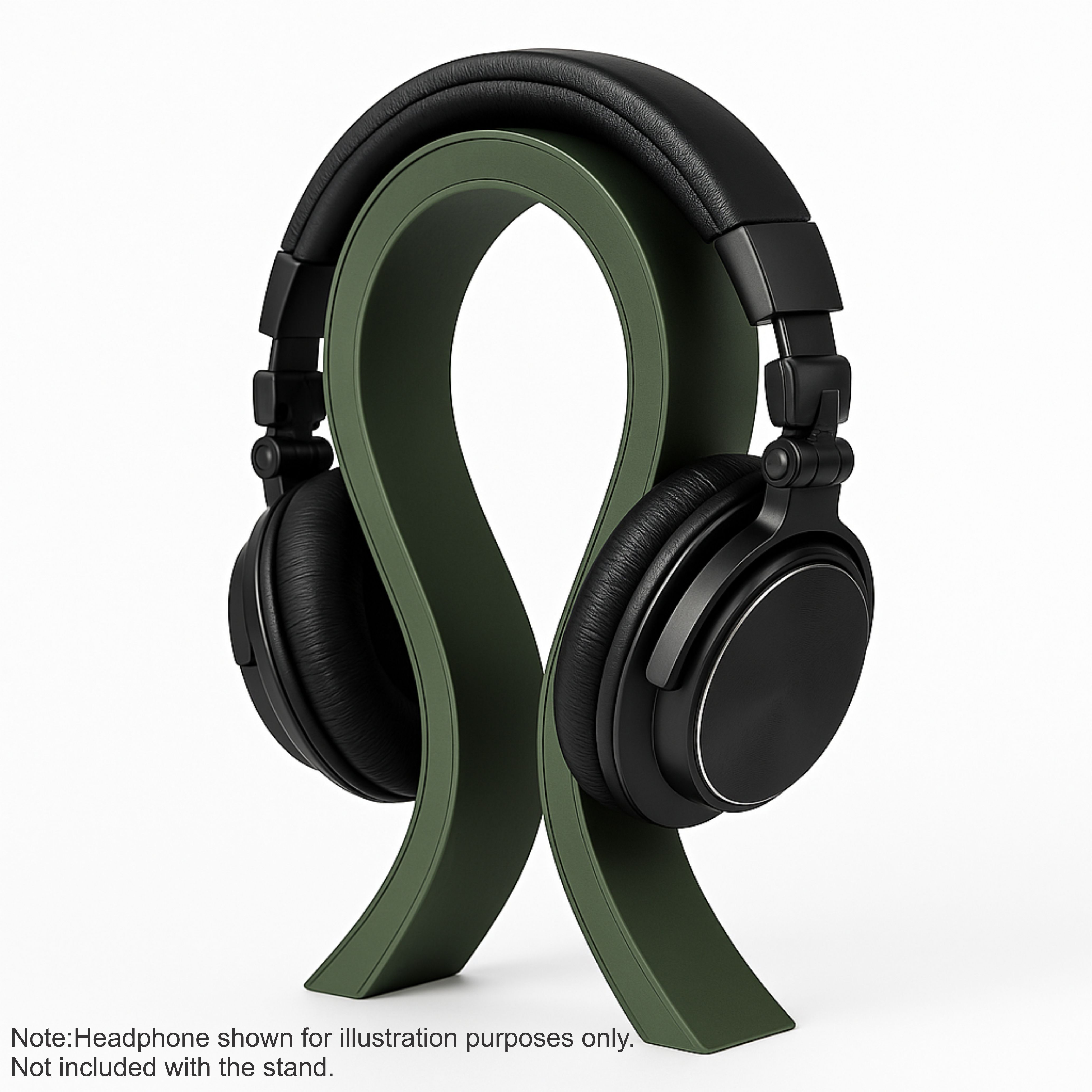 CUBIX3D Minimalist Army Green Headphone Stand | 3D Printed Durable Headset Holder Headphone Stand
