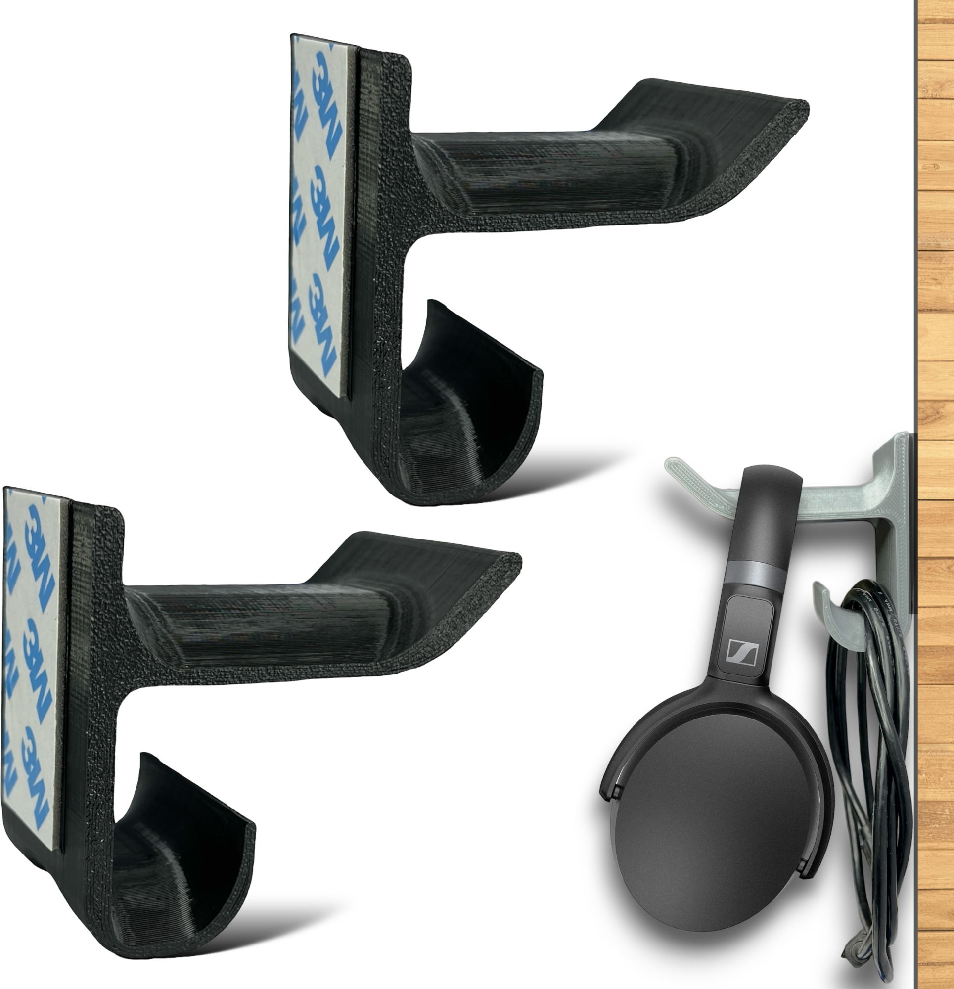 SRS Table & Wall Mount Stick-ON Adhesive Headphone Stand
