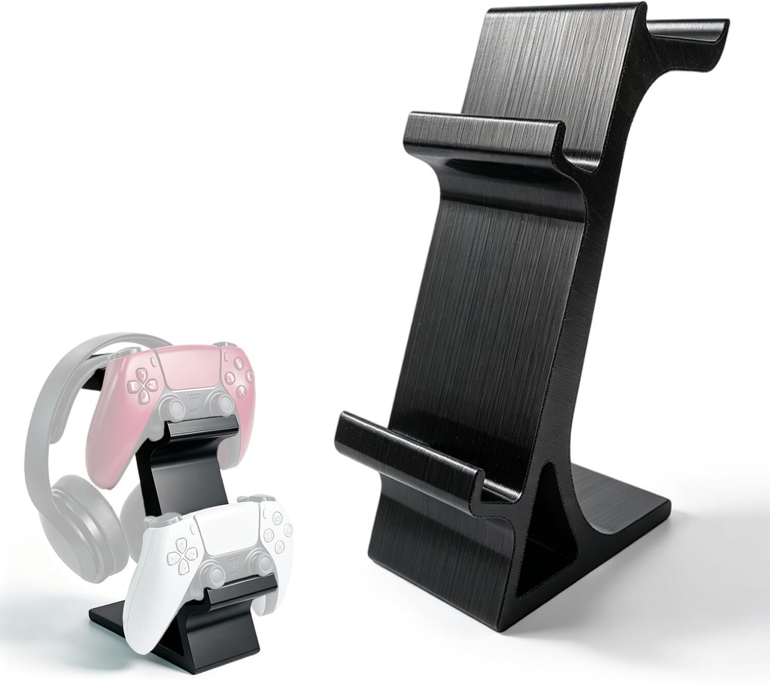 HASTHIP Controller Stand Organizer with Headphone Holder for Two Gaming Controllers Headphone Stand-image-31