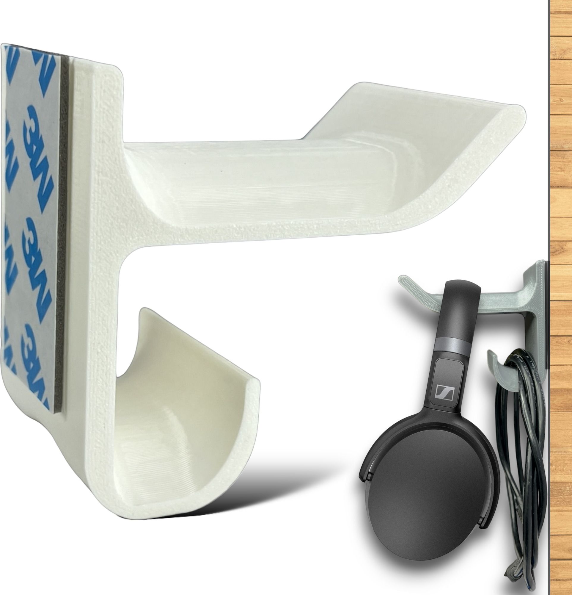 SRS Table & Wall Mount Stick-ON Adhesive Headphone Stand