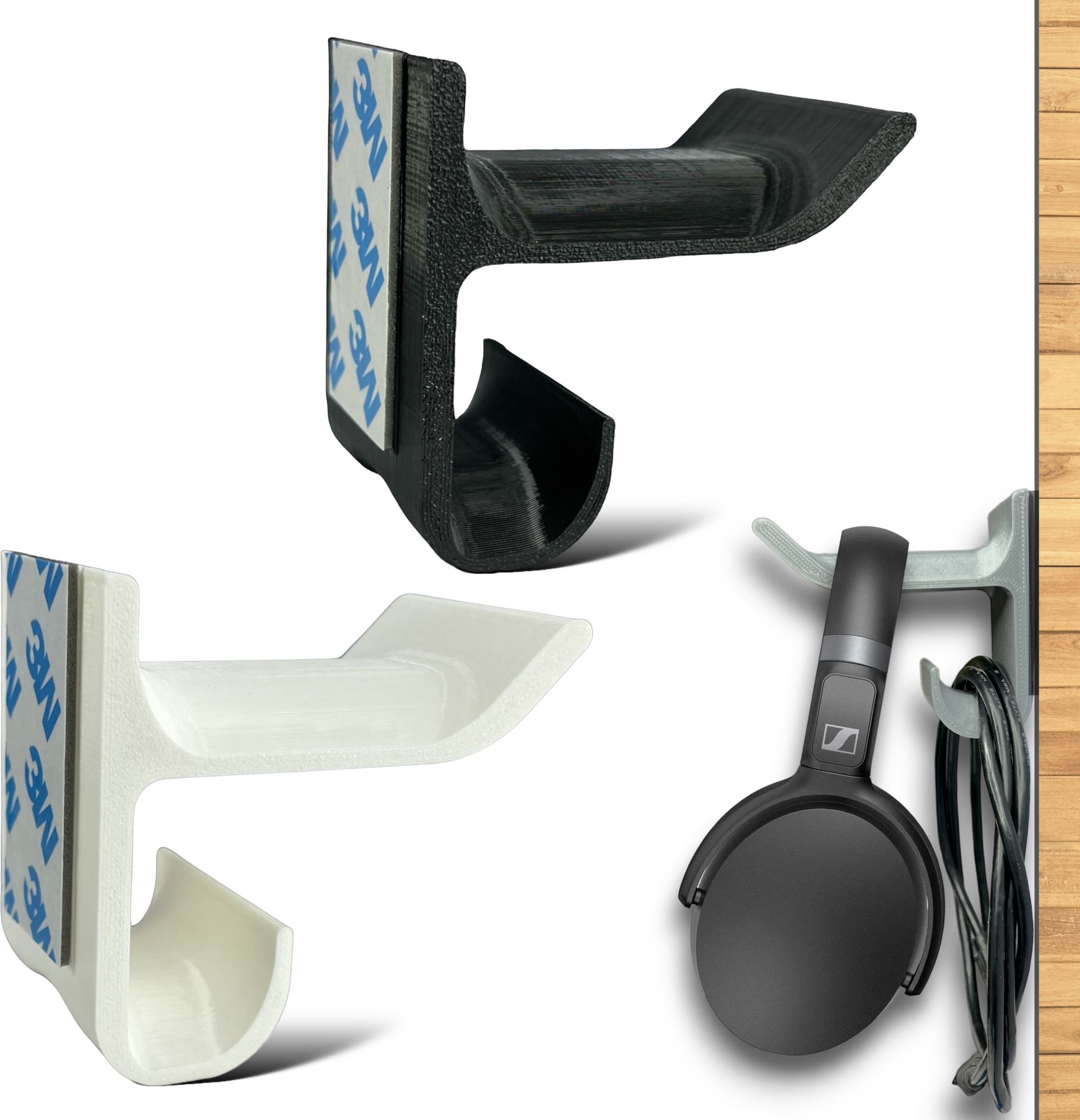 SRS Table & Wall Mount Stick-ON Adhesive Headphone Stand