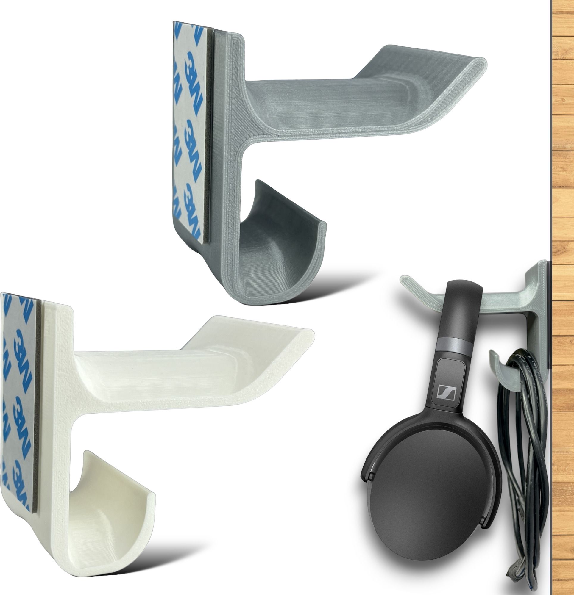 SRS Table & Wall Mount Stick-ON Adhesive Headphone Stand