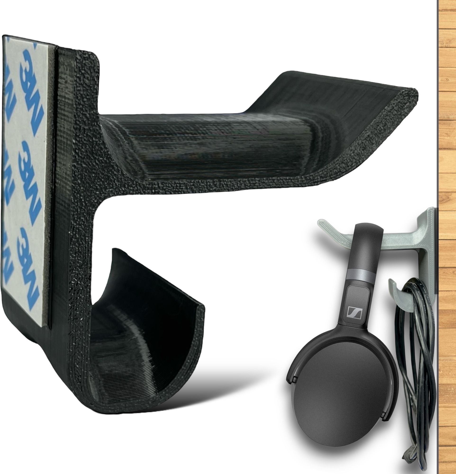 SRS Table & Wall Mount Stick-ON Adhesive Headphone Stand