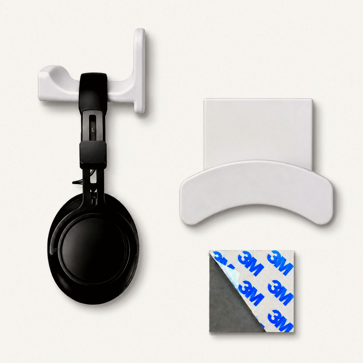8 elements Headphone Holder with Self Adhesive, Wall Mount Headset Stand, No Screws Headphone Stand-picture-17