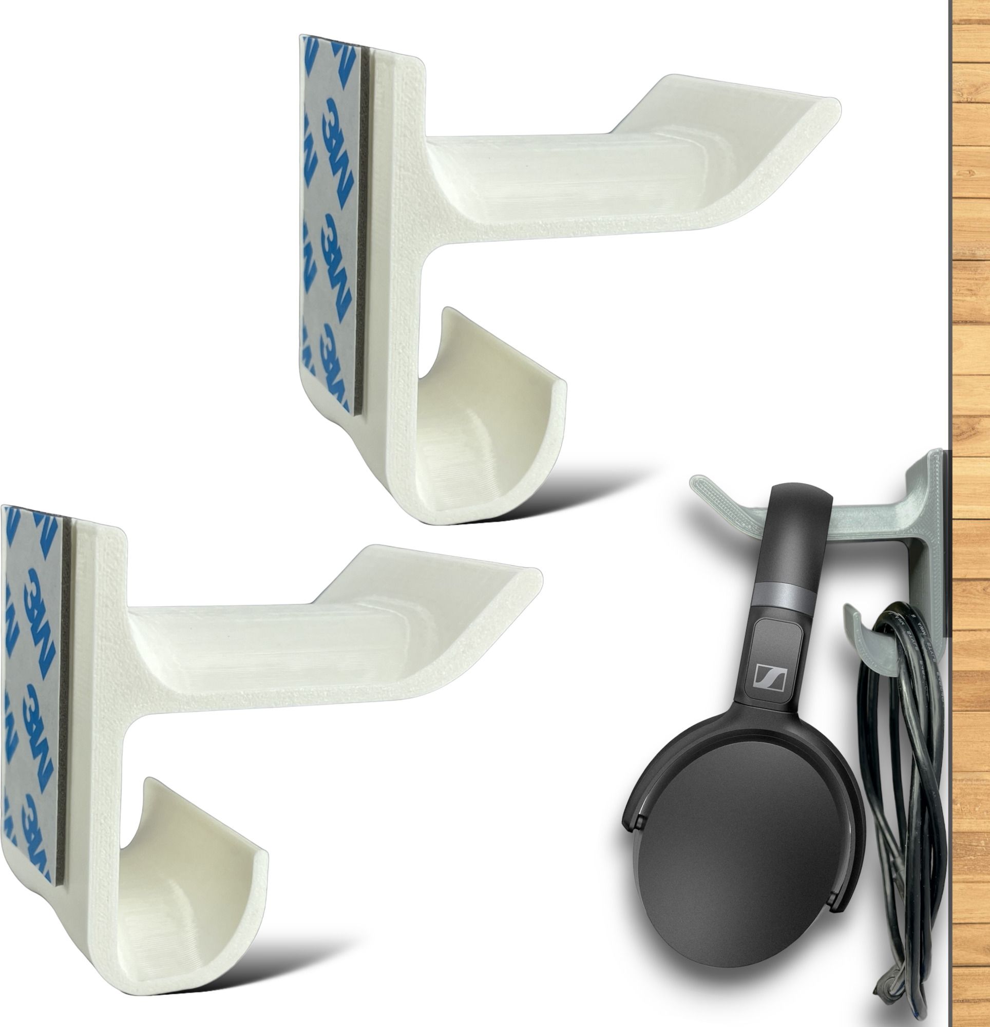 SRS Table & Wall Mount Stick-ON Adhesive Headphone Stand-picture-46