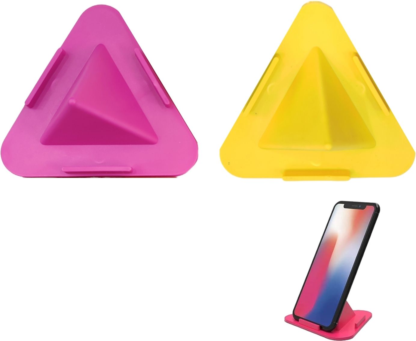 Sumit M Holder Pyramid Shape Mobile Holder (Multi Color)Best Quality Mobile Stand, Pack of 2pcs Headphone Stand