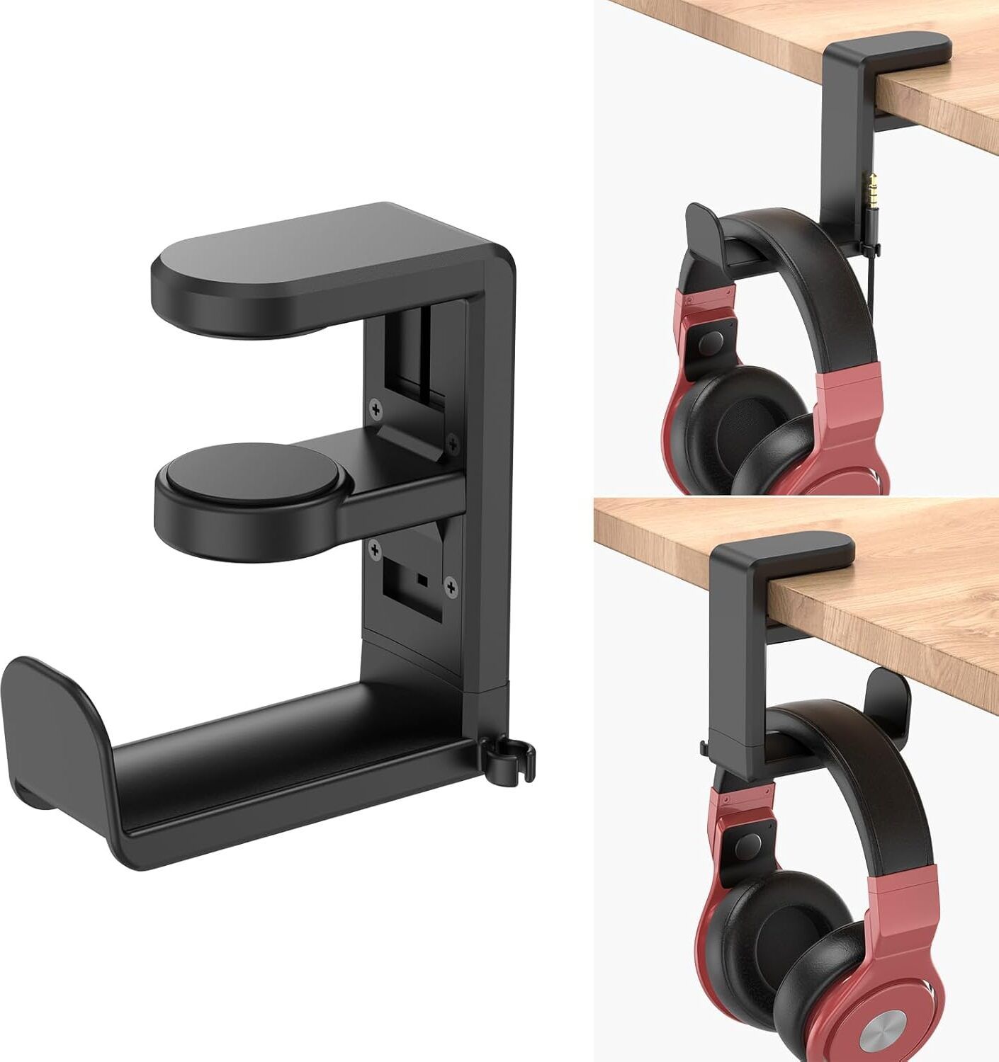 Techzere Headphone Stand Holder 360 Degree Swivel for Table Hanging Hook for Gaming Headphone Stand-image-28