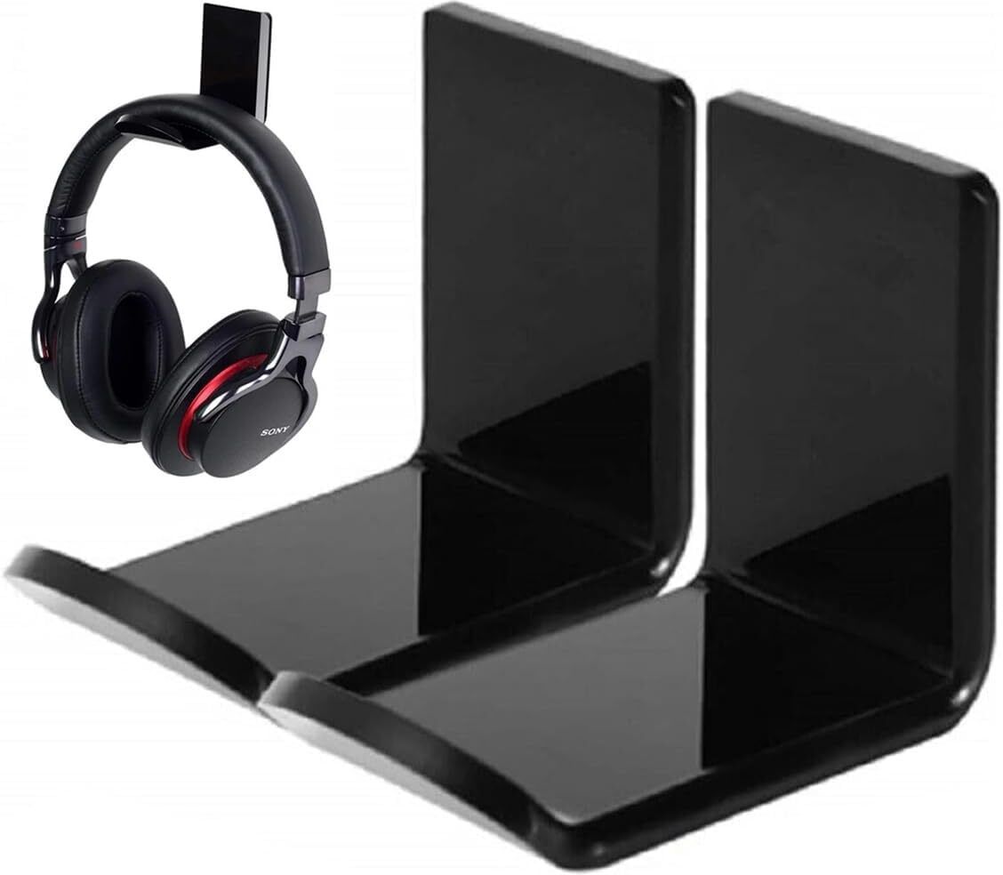 Feeling Well Wall Mount Headphone Stand for Desk and Wall – Stick L-Shape Headphone Stand