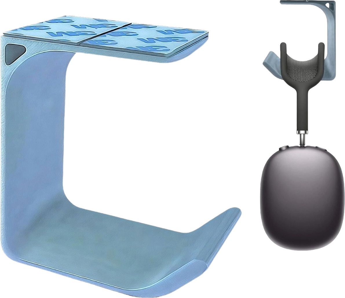 SRS Under Desk Headphone Holder Hook Stand Adhesive Mount ABS with Cleaning Wipes - Headphone Stand