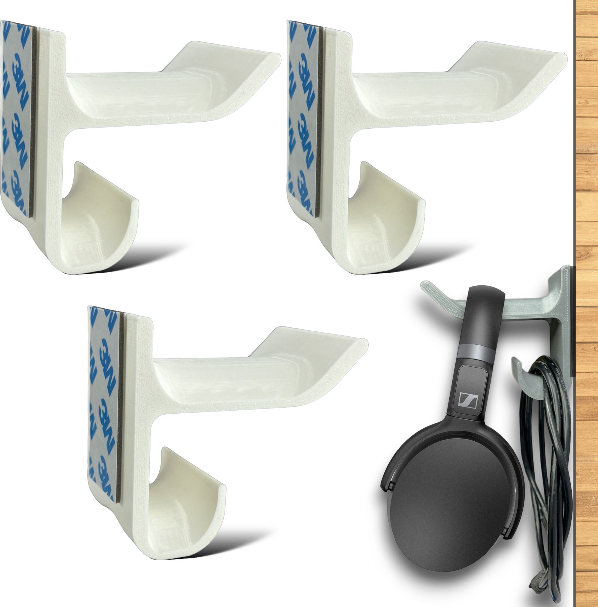 SRS Table & Wall Mount Stick-ON Adhesive Headphone Stand