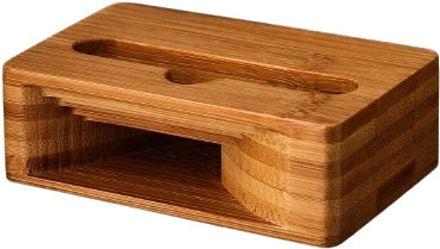 Brownfeed Brownfeed Wooden Phone Stand for Desk–Eco-Friendly Mobile Holder, Cable Friendly Headphone Stand-image-1