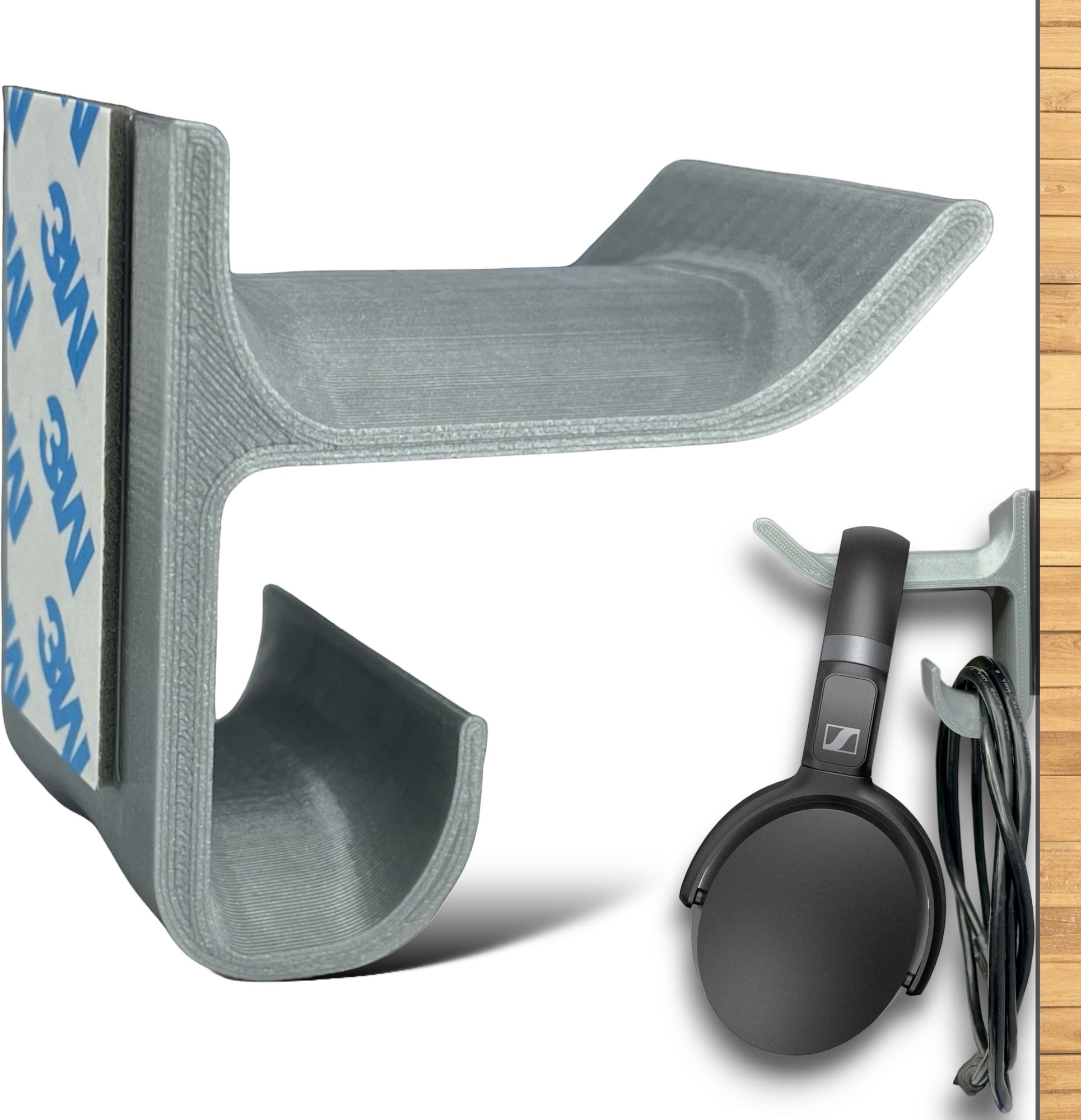 SRS Table & Wall Mount Stick-ON Adhesive Headphone Stand