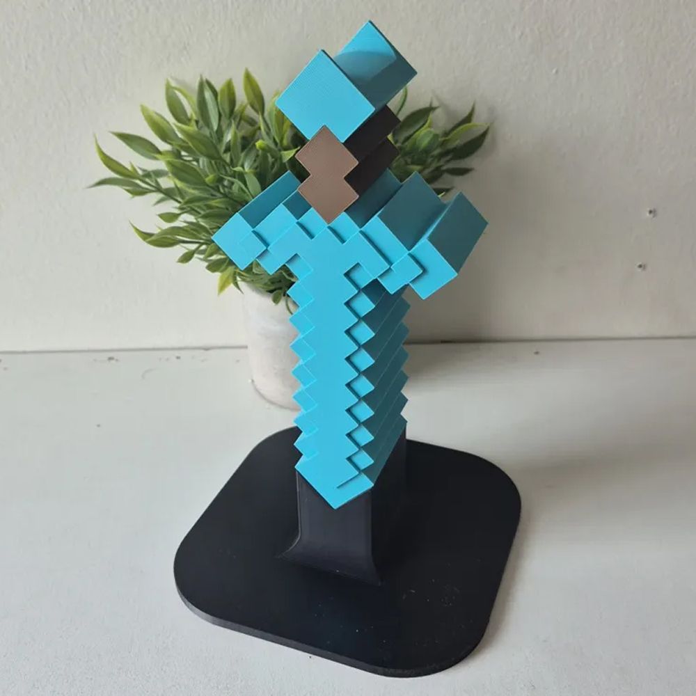Action Pro Pixel Style Sword Headphone Stand | 3D Printed Gaming Headset Holder Headphone Stand-image-36