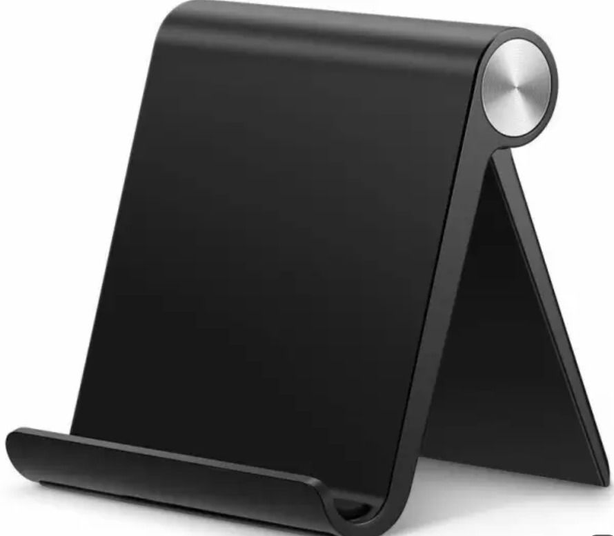 VEE Adjustable Foldable Mobile/Tablet Stand – Universal Desk Holder (Black) Headphone Stand