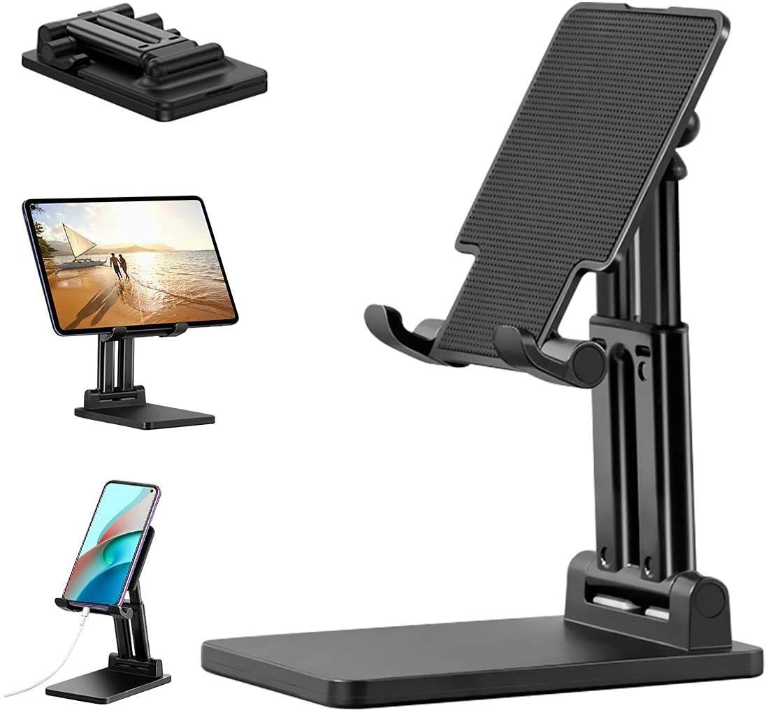 REMICH Desktop Mobile Phone Stand, Adjustable Height and Foldable Mobile Stand Headphone Stand