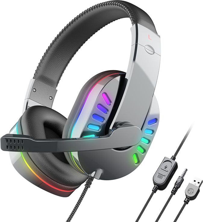 Soldier SY755 Gaming Headphone & Mic, Red LED Light, USB & 3.5 mm Jack Connector Wired Gaming Headset-image-39