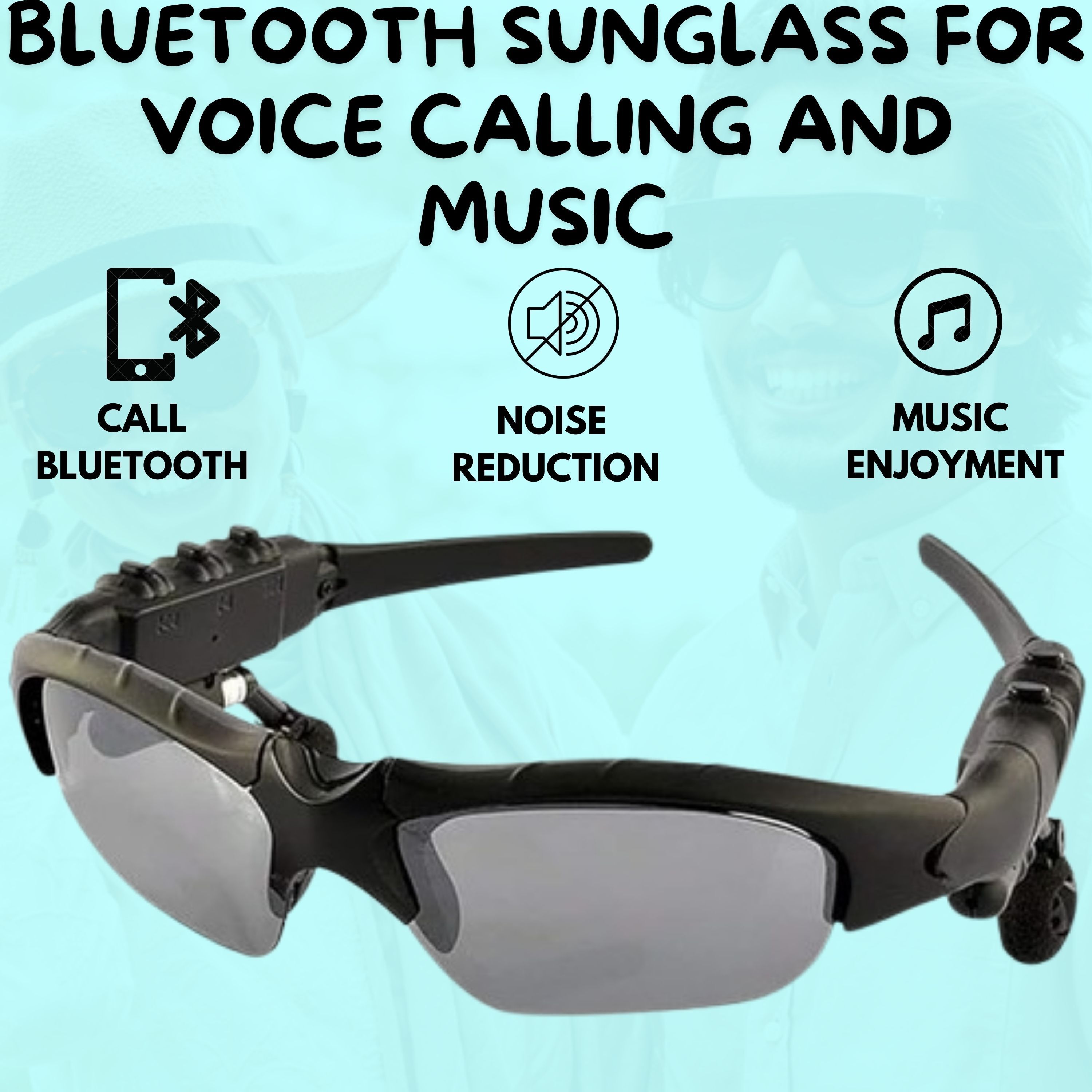 YAROH Bluetooth headset supported sunglass with mic for continuous dynamic MusicG365