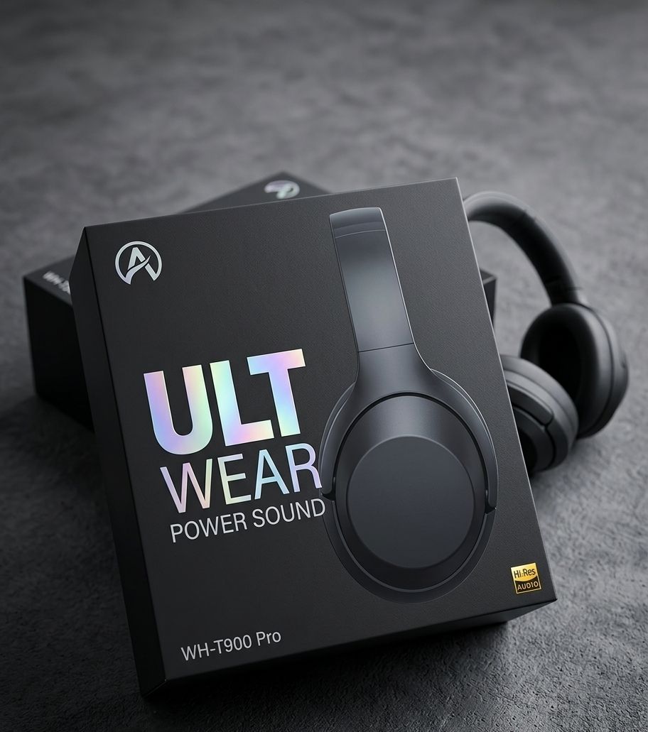 WH-900 Pro Over Ear Bluetooth Headphones, Soft Cushion Bass Sound (Black) Bluetooth & Wired without Mic Headset-image-0