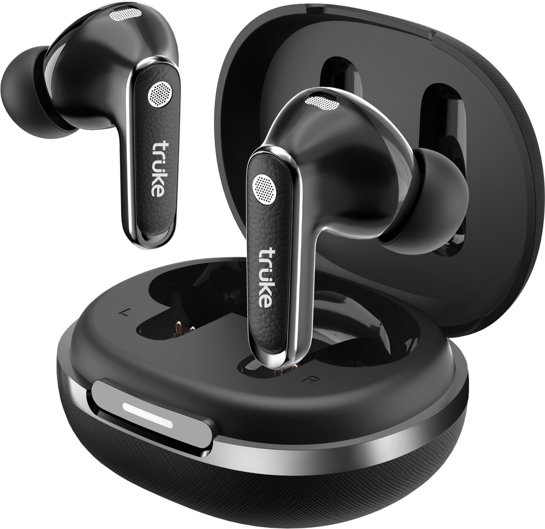 truke Mega 12 Leather Finish TWS, 24bit-Spatial Audio, Dual Pairing buds, Quad Mic ENC Bluetooth Headset-picture-14