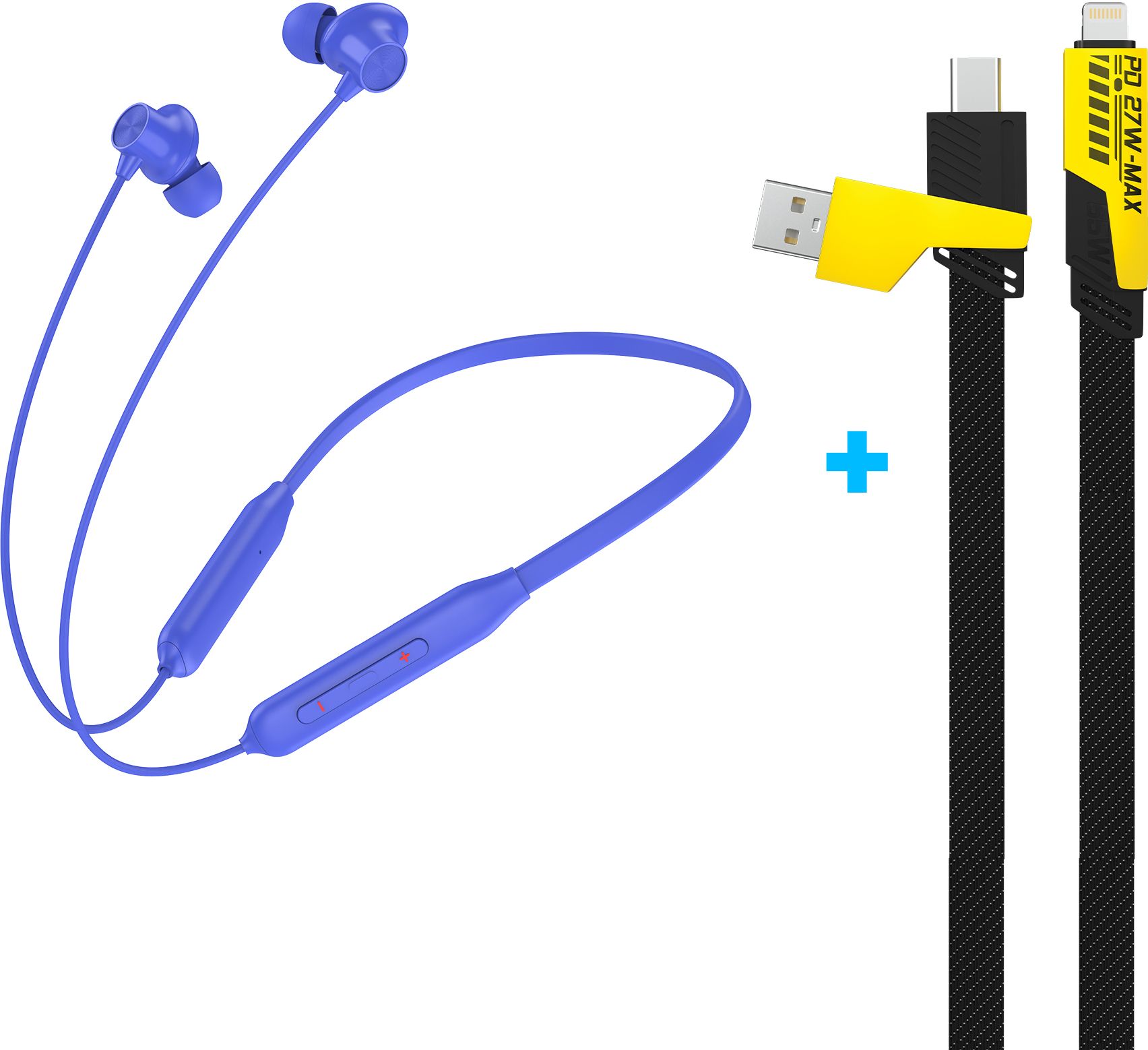 aroma Combo 3 - NB120 Amaze Upto 50H* Neckband + UC720, 4in1 65W Fast Charging Cable Bluetooth Headset-picture-16