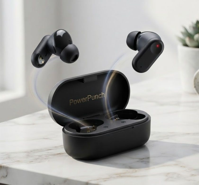 power punch Buds 2R TWS Earphones | Powerful Bass | AI ENC | Bluetooth 5.4/Black-4 Bluetooth Headset-picture-32