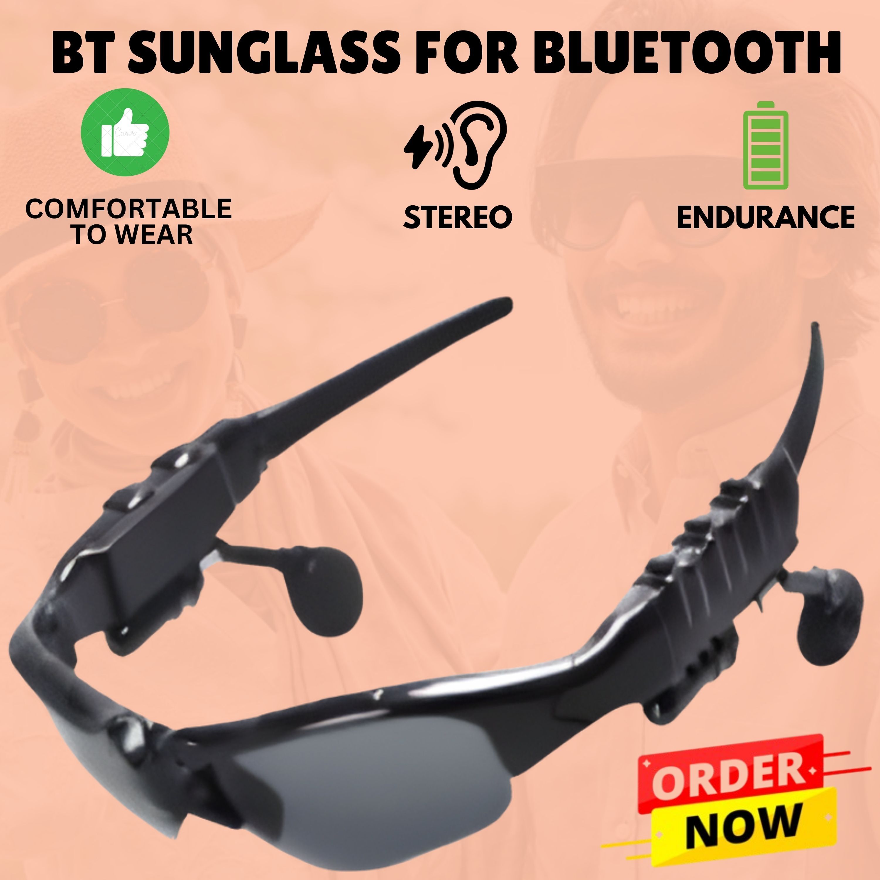 YAROH Bluetooth headset supported sunglass with mic for continuous dynamic MusicG295