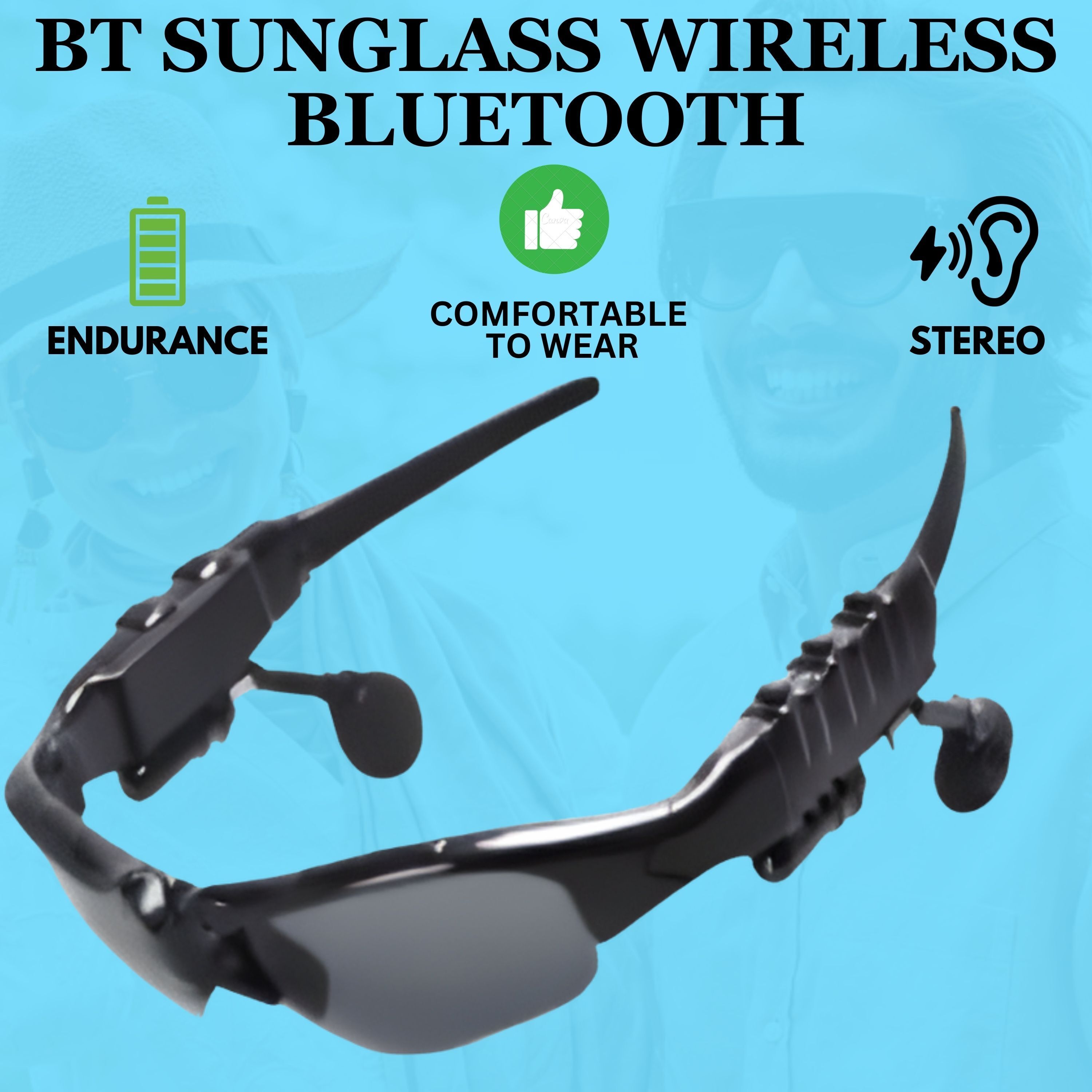 YAROH Bluetooth headset supported sunglass with mic for continuous dynamic MusicR230