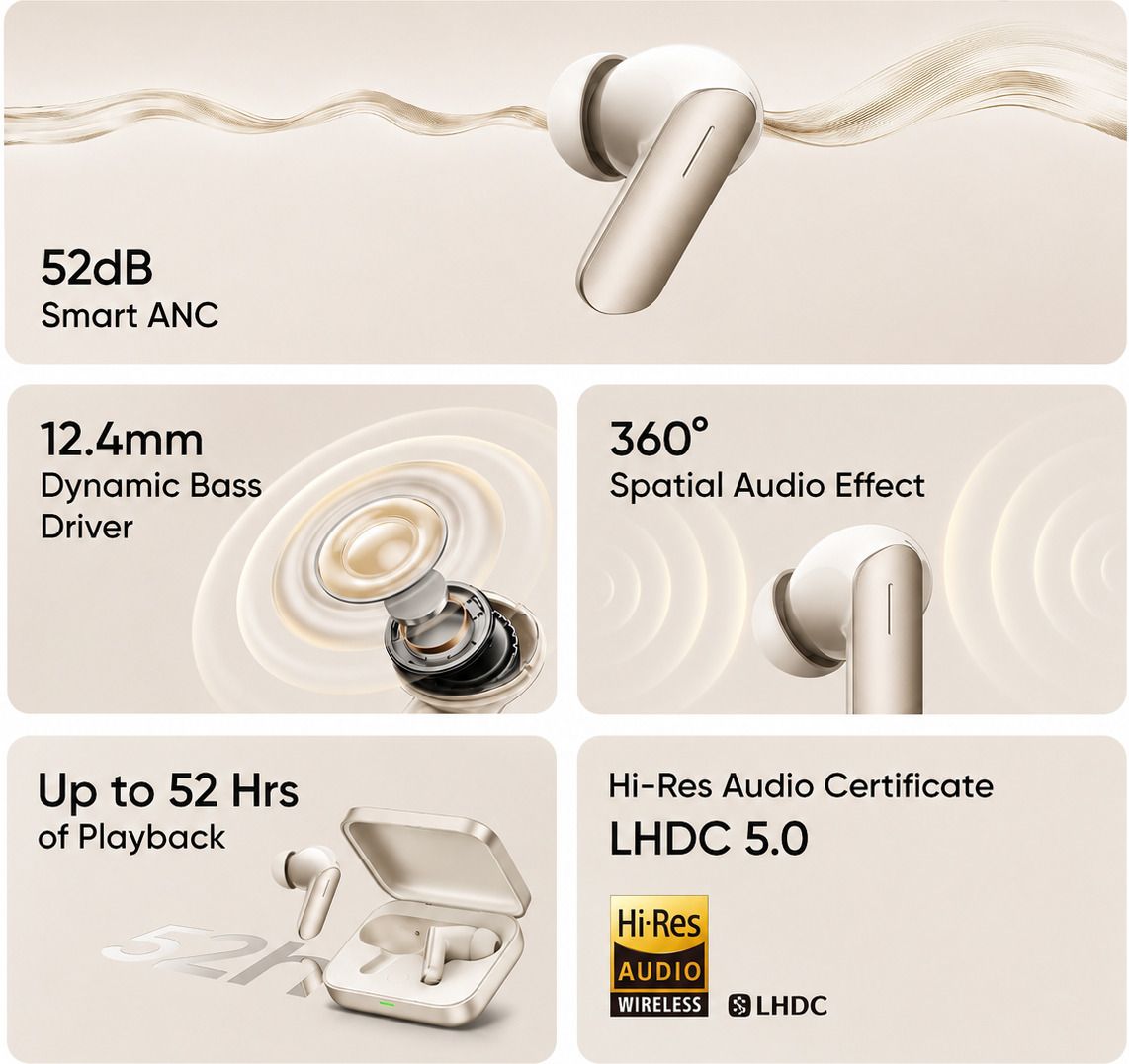 Original Buds Air 7 Compatible with Realme GT 7, GT 7T Bluetooth Earbuds Bluetooth Headset-image-0