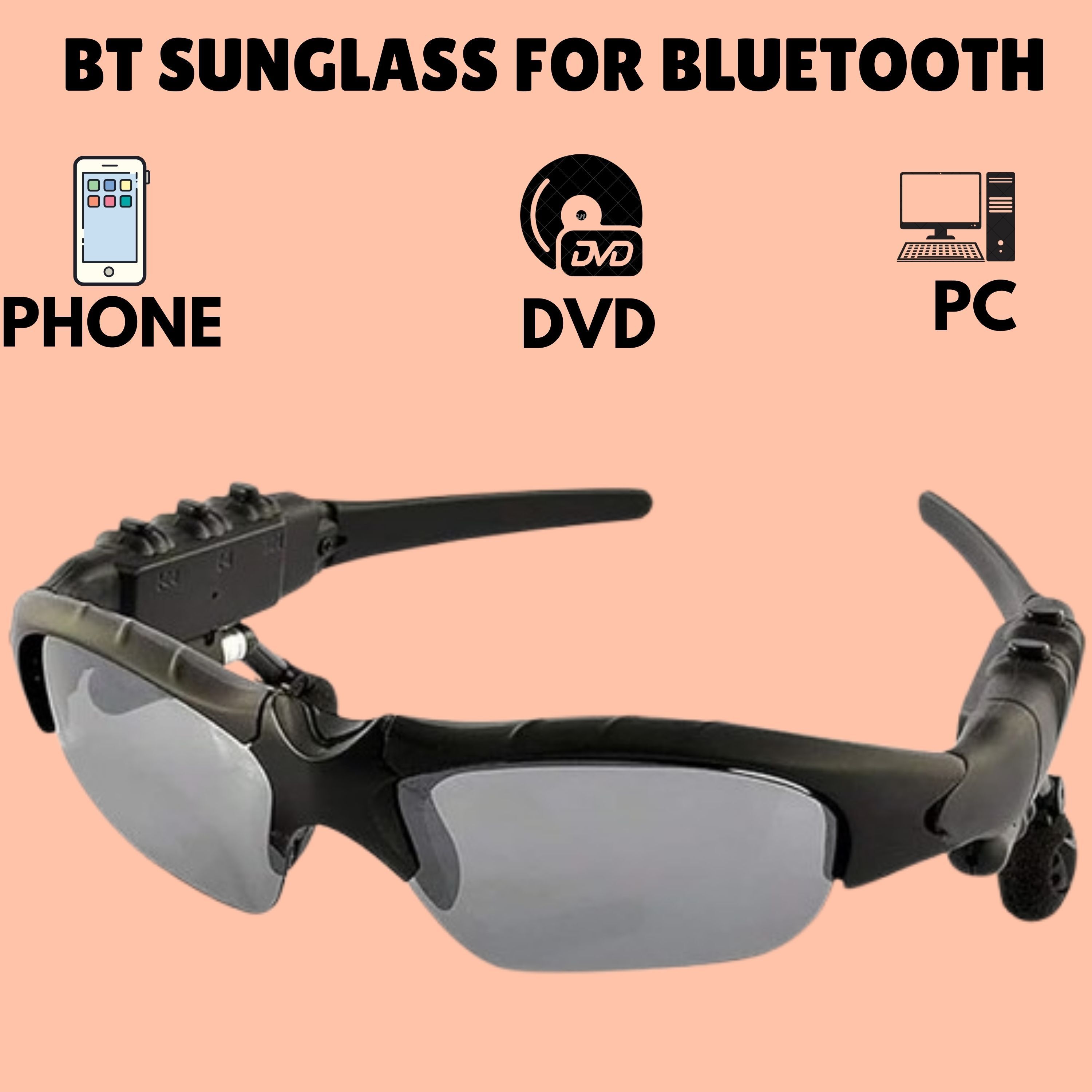 YAROH Bluetooth headset supported sunglass with mic for continuous dynamic MusicG471