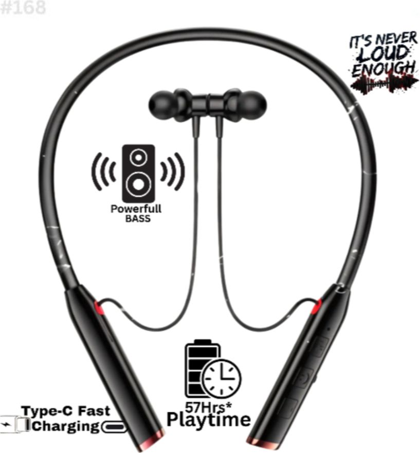 Romeo Bluetooth Neckband 57Hrs Playtime, Noise Isolation, Ultra Bass, Mic_SCH Bluetooth & Wired Headset-image-28
