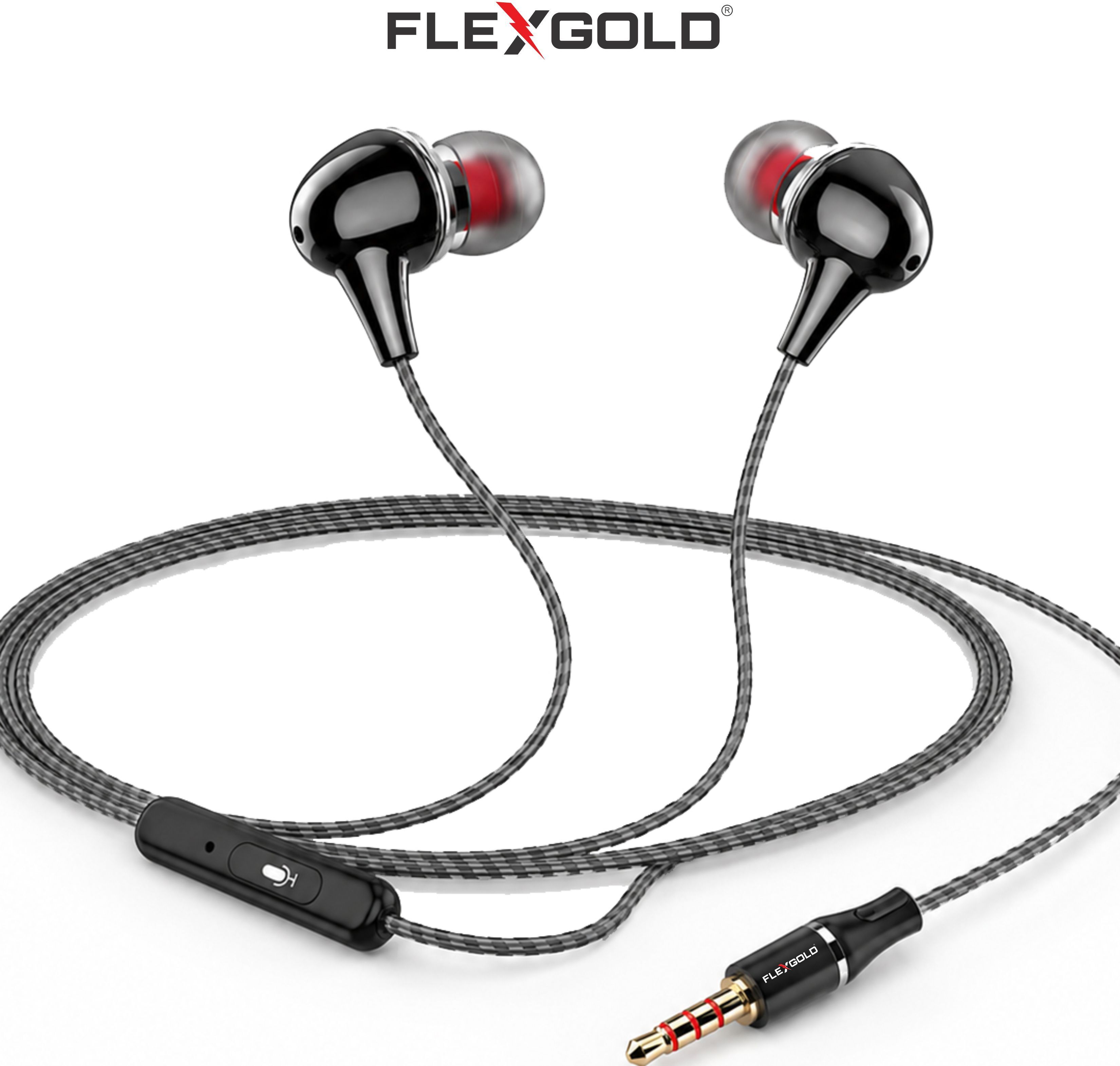 flex gold Wired In-Ear Earphones with In-Line Mic, Clear Audio for Music & Calls Wired Headset-picture-18