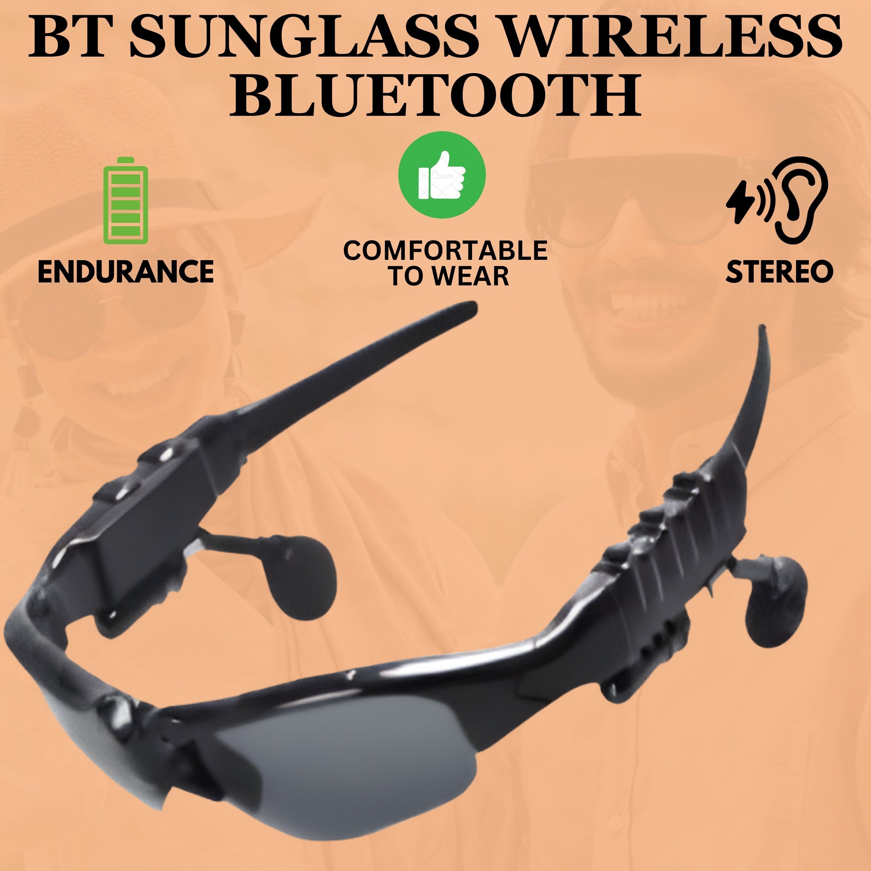 YAROH Bluetooth headset supported sunglass with mic for continuous dynamic MusicR406