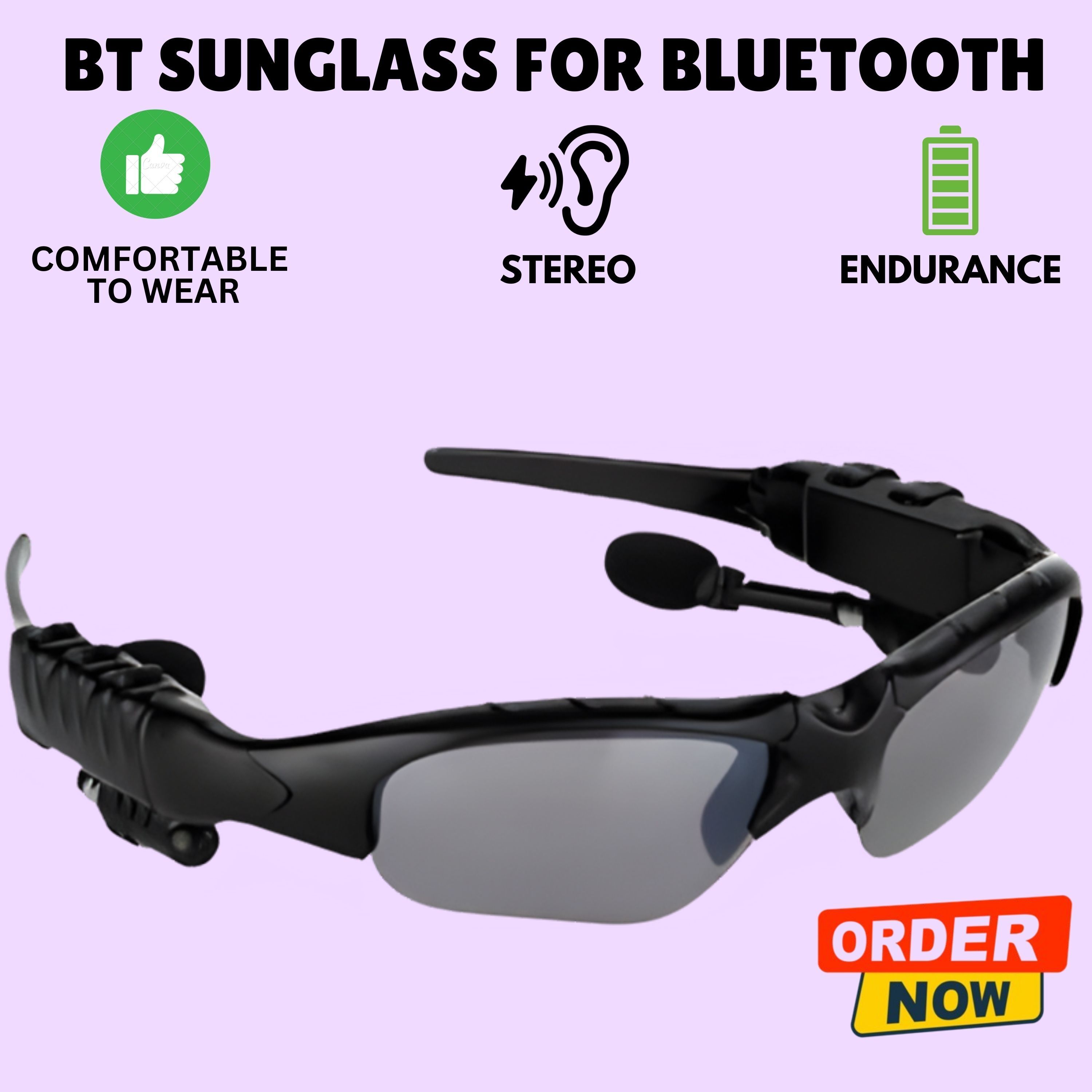 YAROH Bluetooth headset supported sunglass with mic for continuous dynamic MusicR122