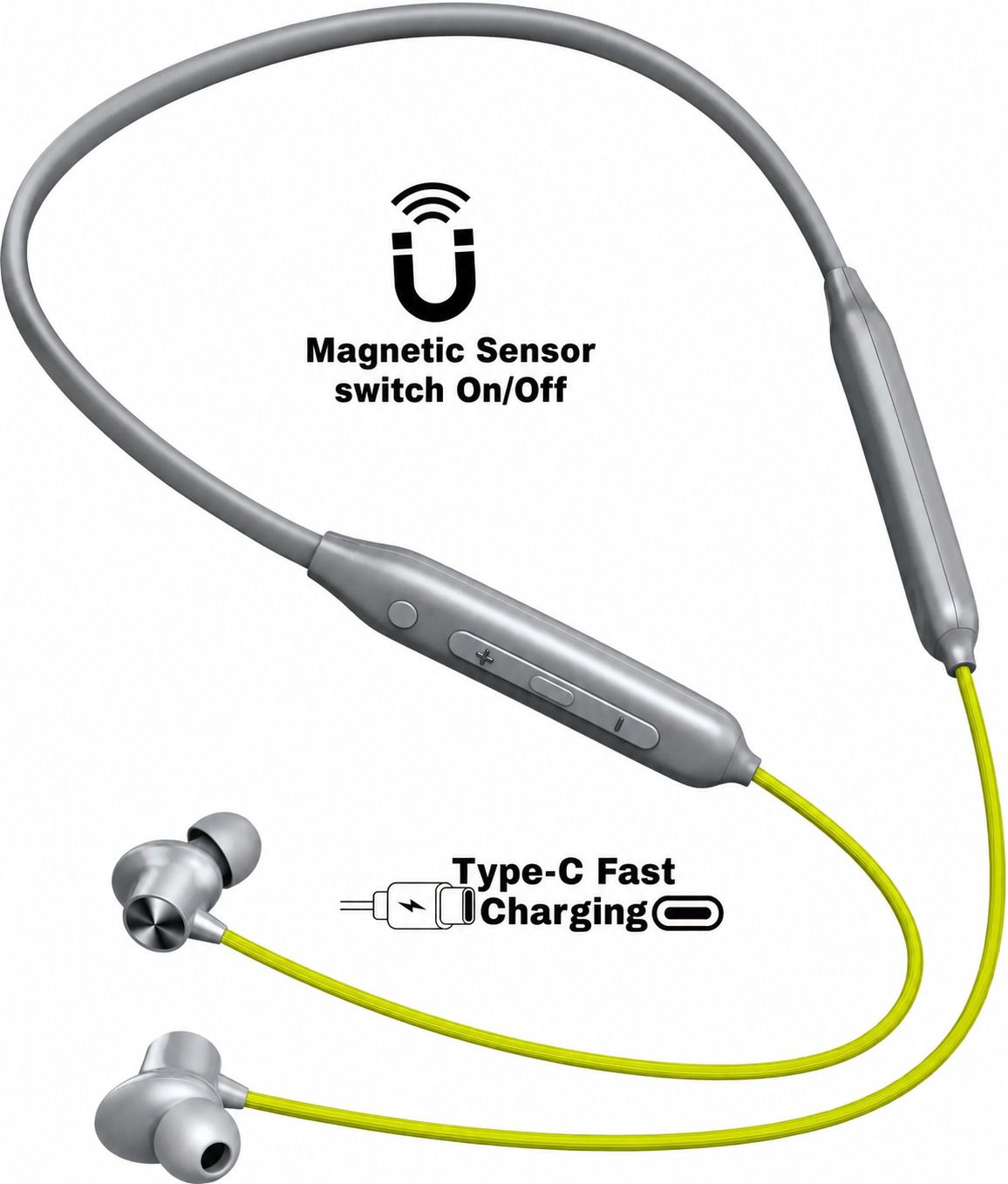 Wireless Z2 One+Plus Neckband Magnetic on off Deep Bass Audio Silver Green Bluetooth Headset-image-31