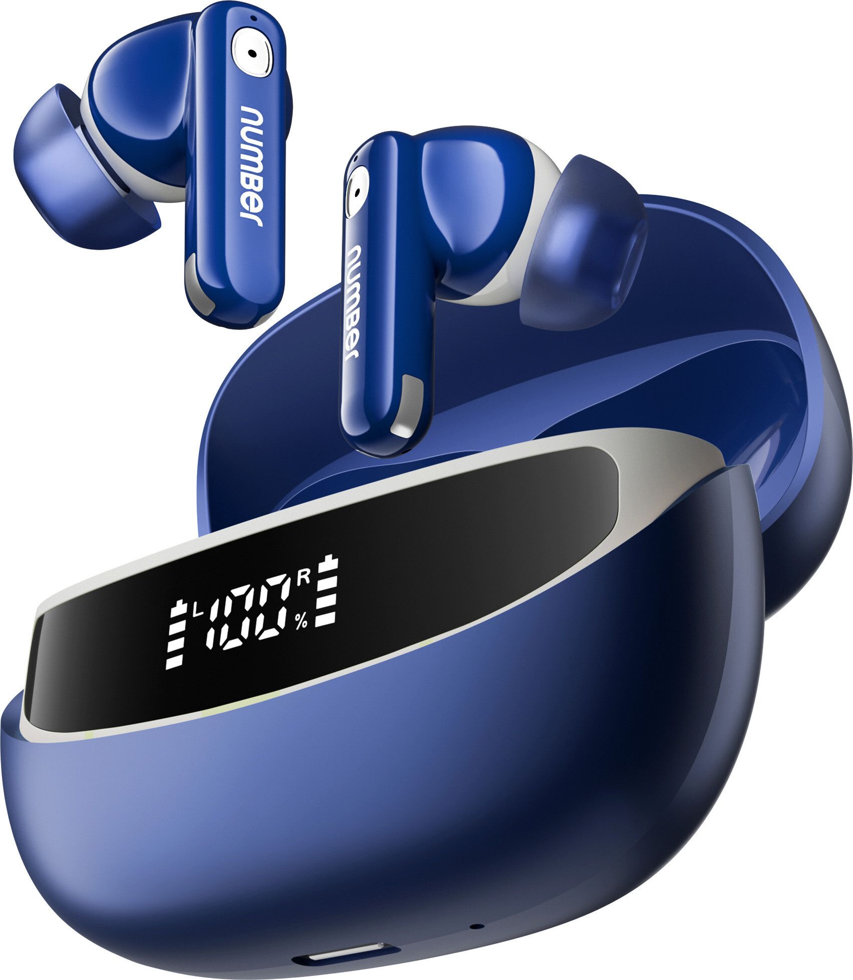 number Navo Buds Z1 w/ Digital Display, 72H Playtime, 4Mic ENC, Dual Pairing, Hi-Bass Bluetooth Headset-picture-26