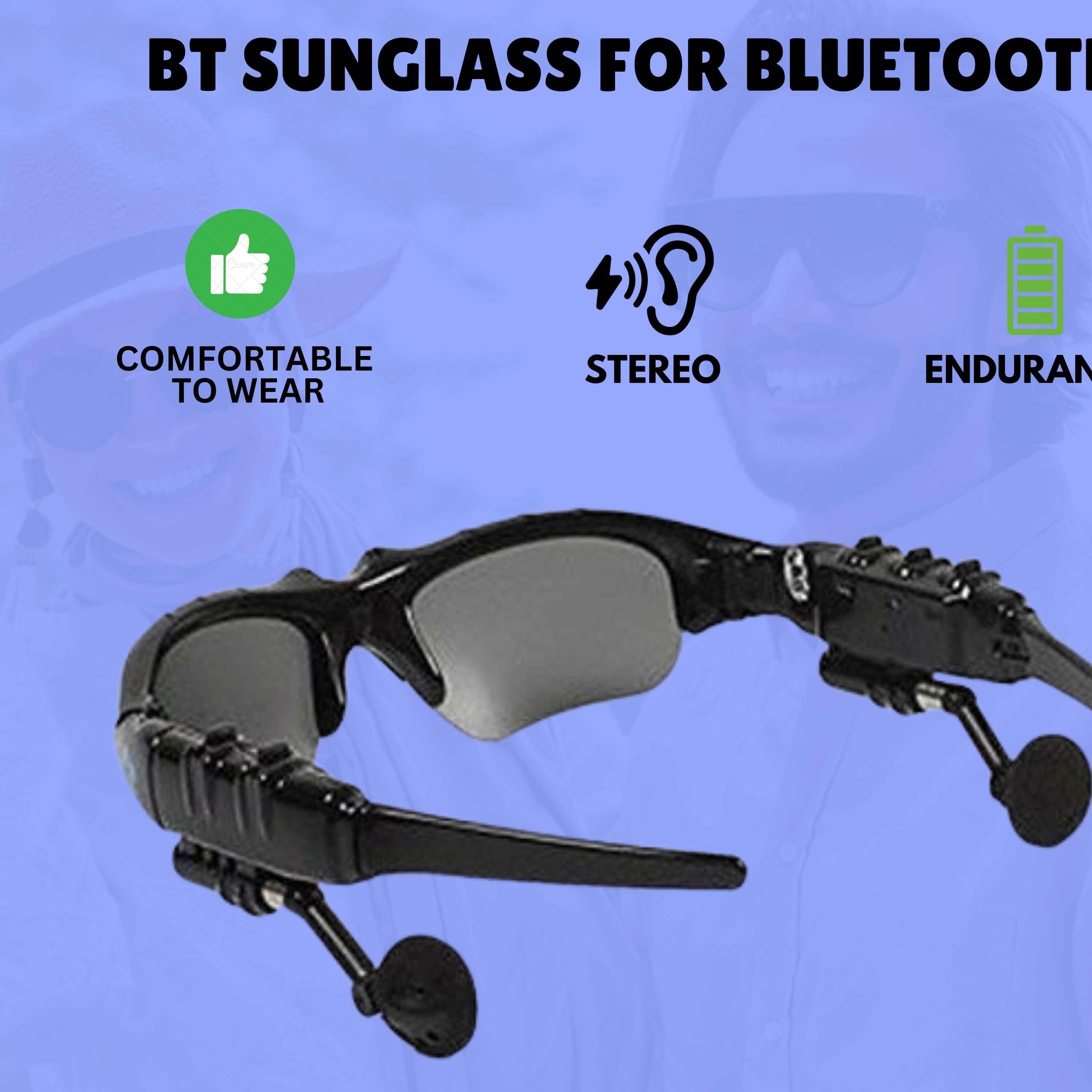YAROH Bluetooth headset supported sunglass with mic for continuous dynamic MusicR78