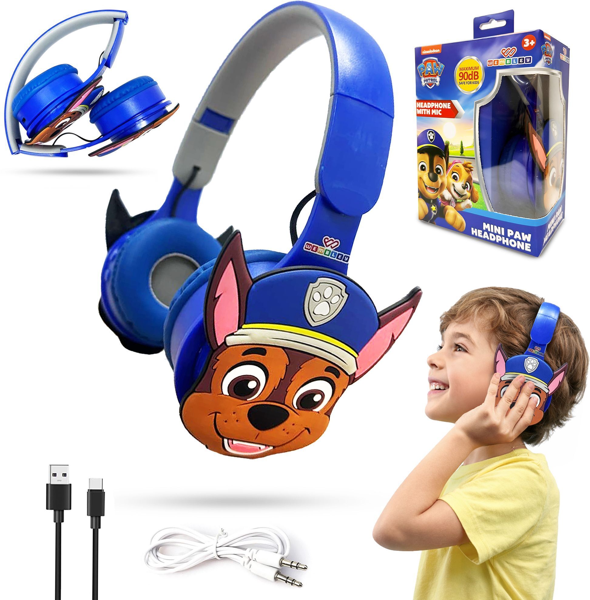wembley Paw Patrol Themed Wireless Headphone for Kids Bluetooth & Wired Gaming Headset-picture-10