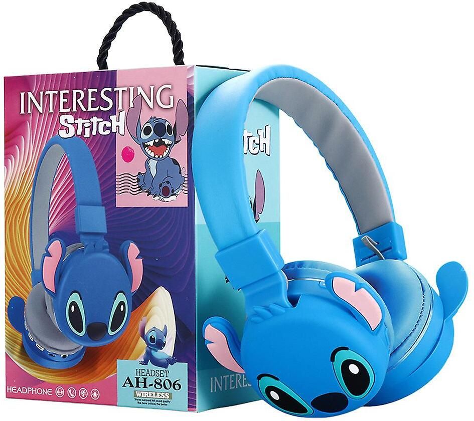 Kids Wireless Headphones with Cute Cartoon Design | On-Ear Headset | Blue Bluetooth Headset-image-1