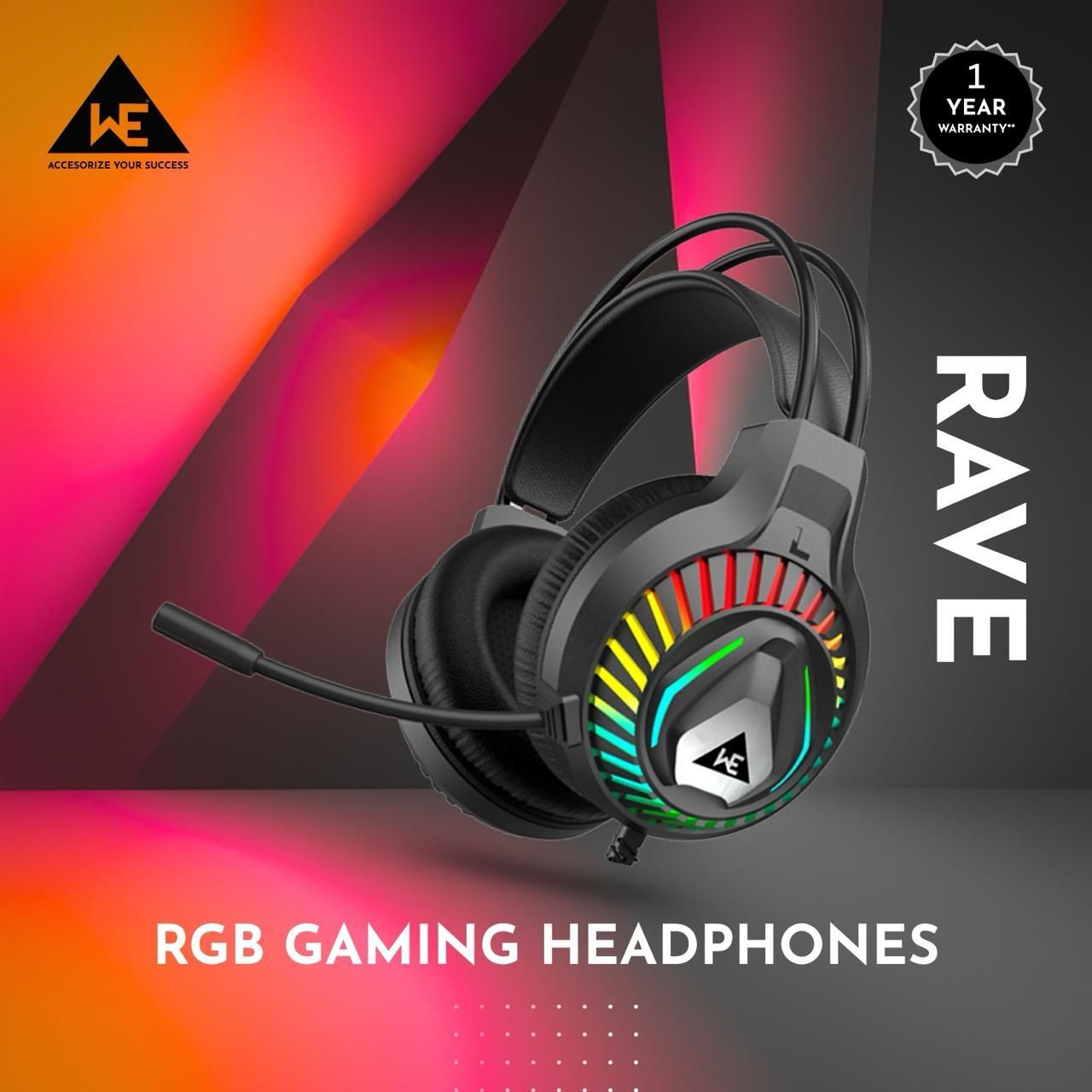 Rave Headphone RGB Light USB|Boom Mic Wired Gaming Headset-image-30